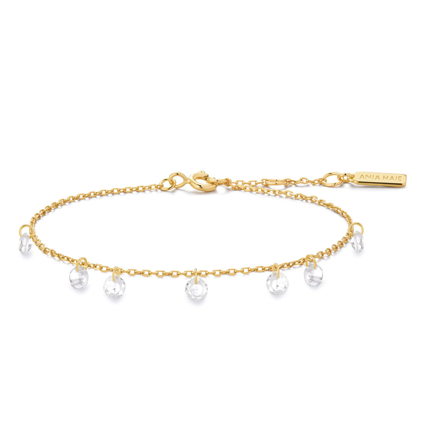  Starlit Drops - Gliederarmbänder - Silber / 14kt GP - Zirkonia - 18,5cm